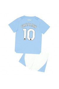 Manchester City Jack Grealish #10 Babytruitje Thuis tenue Kind 2023-24 Korte Mouw (+ Korte broeken)